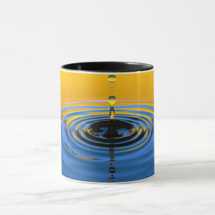 Wassertropfen Kreise Orange Blue Lake River Glass Tasse