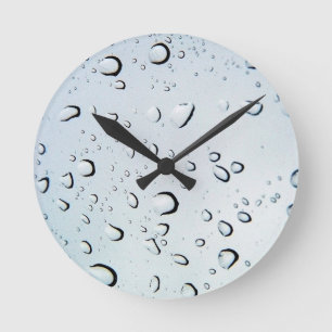 Wassertropfen Kristallklar Feine Glasfliesen Schön Runde Wanduhr