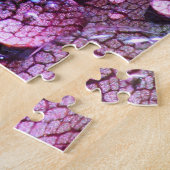 Wassertropfen lila Blattmakro-Fotografie Puzzle (Seite)