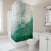 Wassertropfen mit individualisierbaren Logos und T Duschvorhang (Beispiel)