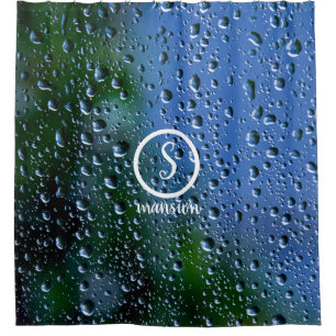 Wassertropfen mit individualisierbaren Logos und T Duschvorhang