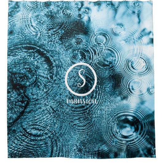 Wassertropfen mit individualisierbaren Logos und T Duschvorhang (Vorderseite)