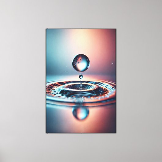 Wassertropfen mit Welleneffekt Leinwanddruck (Vorderseite)