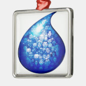 Wassertropfen Ornament Aus Metall (Links)