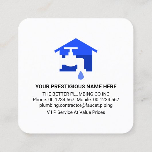 Wassertropfen Quadratische Visitenkarte (Rückseite)