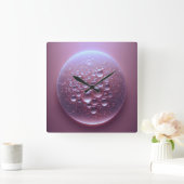 Wassertropfen Quadratische Wanduhr (Zuhause)