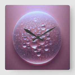 Wassertropfen Quadratische Wanduhr
