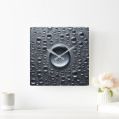 Wassertropfen Quadratische Wanduhr (Zuhause)