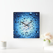 Wassertropfen Quadratische Wanduhr (Zuhause)
