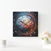 Wassertropfen Quadratische Wanduhr (Zuhause)