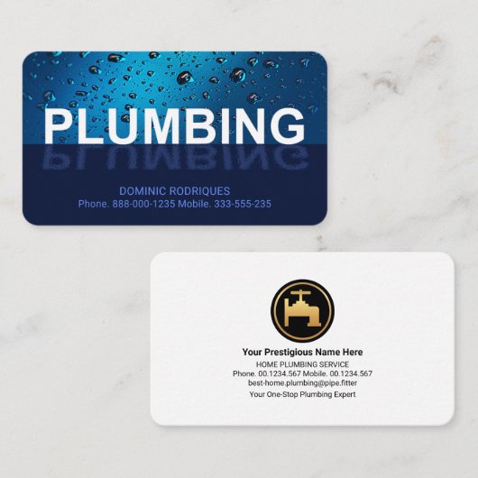 Wassertropfen Reflektion Visitenkarte (Vorne/Hinten)