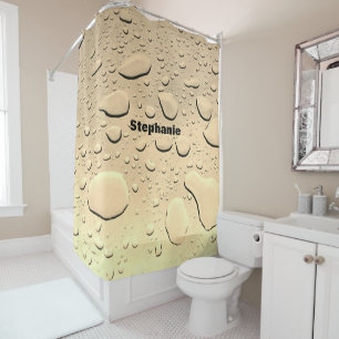 Wassertropfen Sepia Gold Abstrakter Individuelle N Duschvorhang