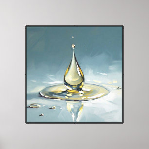 Wassertropfen-Splash mit Wellen – Abstrakte Wand Leinwanddruck