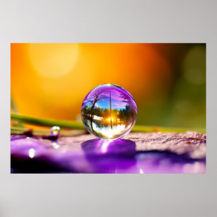 Wassertropfen tauchen Natur Serene Ruhe Poster