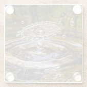 Wassertropfen Tropfen Glasuntersetzer (Rückseite)