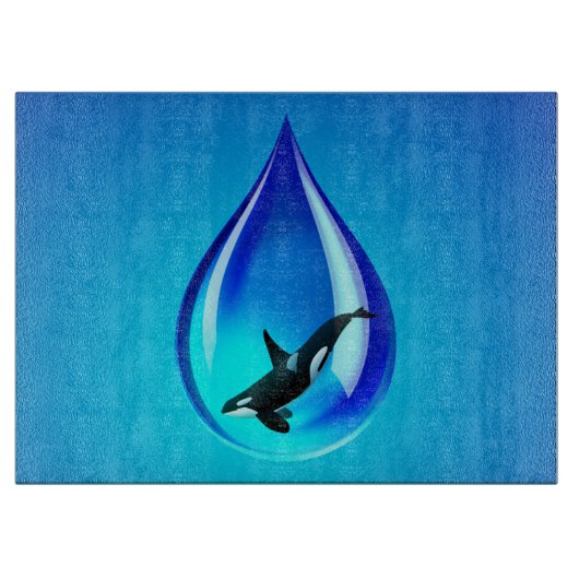 Wassertropfen und Orca Schneidebrett (Vorderseite)