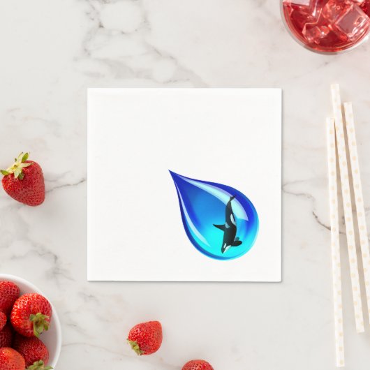 Wassertropfen und Orca Serviette (Beispiel)