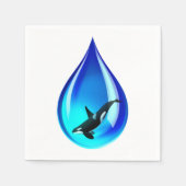 Wassertropfen und Orca Serviette (Vorderseite)
