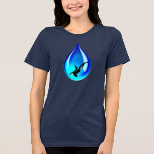 Wassertropfen und Orca Tri-Blend Shirt