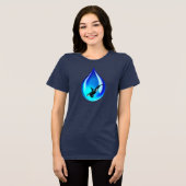 Wassertropfen und Orca Tri-Blend Shirt (Vorderseite voll)