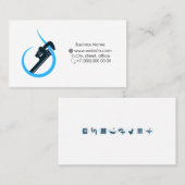 Wassertropfen und Wasserschlüssel, Installations-S Visitenkarte (Vorne/Hinten)