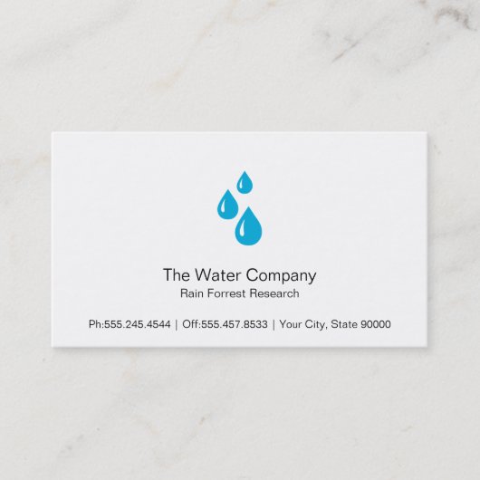 Wassertropfen Visitenkarte (Vorderseite)