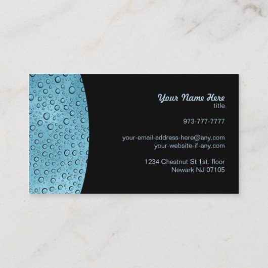 Wassertropfen - Visitenkarten Visitenkarte (Rückseite)