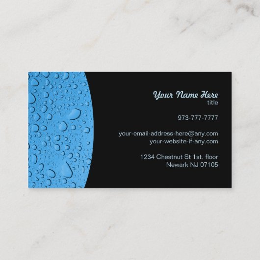 Wassertropfen - Visitenkarten Visitenkarte (Rückseite)