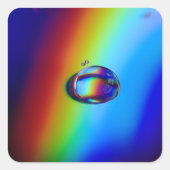 Wassertropfenmakro Quadratischer Aufkleber (Vorderseite)