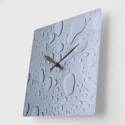 Wassertropfenmuster Graue, Abstrakte Künstlerische Quadratische Wanduhr (Winkel)