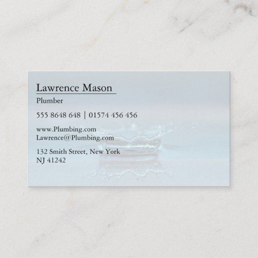 Wassertropfenpest - Klempner - Visitenkarte (Rückseite)