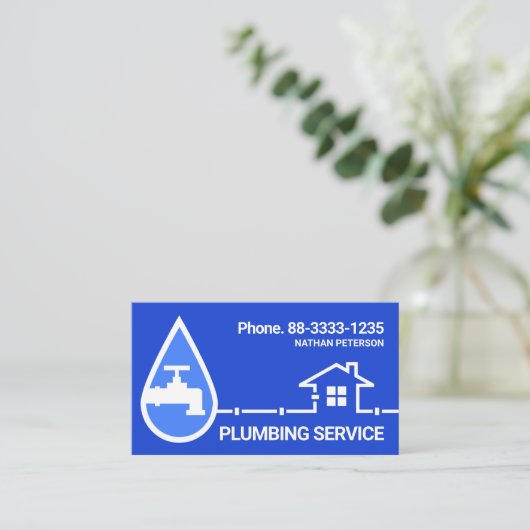 Wassertropfreparatur Visitenkarte (Stehend Vorderseite)