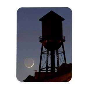 Wasserturm auf dem Dach   zunehmender Mond New Jer Magnet