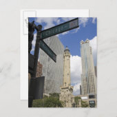 Wasserturm, Chicago, Illinois, USA Postkarte (Vorne/Hinten)