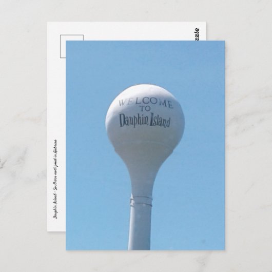 Wasserturm - Dauphin Island, Alabama Postkarte (Vorne/Hinten)