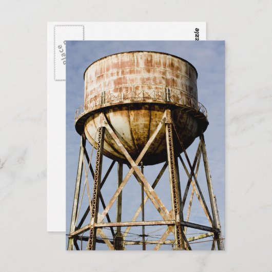 Wasserturm in Alcatraz Postkarte (Vorne/Hinten)