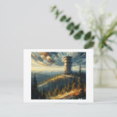 Wasserturm in der Landschaft, Postkarte (Stehend Vorderseite)