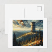Wasserturm in der Landschaft, Postkarte (Vorne/Hinten)