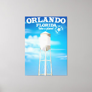 Wasserturm-Reiseprint Orlando, Florida. Leinwanddruck