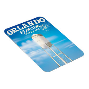 Wasserturm-Reiseprint Orlando, Florida. Magnet
