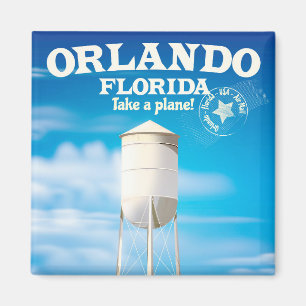 Wasserturm-Reiseprint von Orlando, Florida. Magnet
