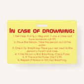 Wasserüberwachungstafel für Pools/Strand/Wassersic Ausweis (Rückseite)