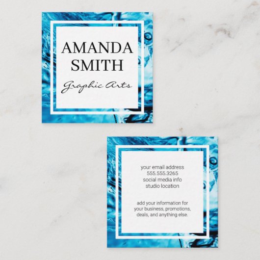 Wasseruntergrund Quadratische Visitenkarte (Vorne/Hinten)