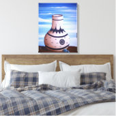 Wasservase und Türkis Leinwanddruck (Insitu (Schlafzimmer))