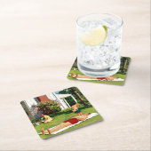 Wasservater Rechteckiger Pappuntersetzer (Vor Ort)