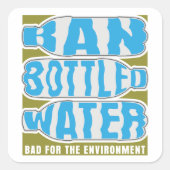 Wasserverbot in Flaschen Quadratischer Aufkleber (Vorderseite)