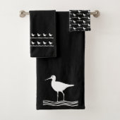 Wasservogel Bad Schwarz-Weiß-Handtuch-Set Badhandtuch Set (Insitu)