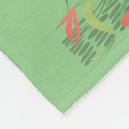 Wasservögel Flamingo Couple Tree of Life Grüne Fleecedecke (Ecke)