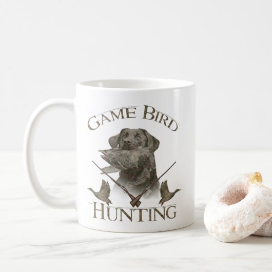 Wasservögel , Game Bird Junting T - Shirt Trucker Kaffeetasse (Mit Donut)