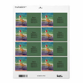 Wasservogel in Weihnachtsmannmütze am Strand Weihn (Vorne)